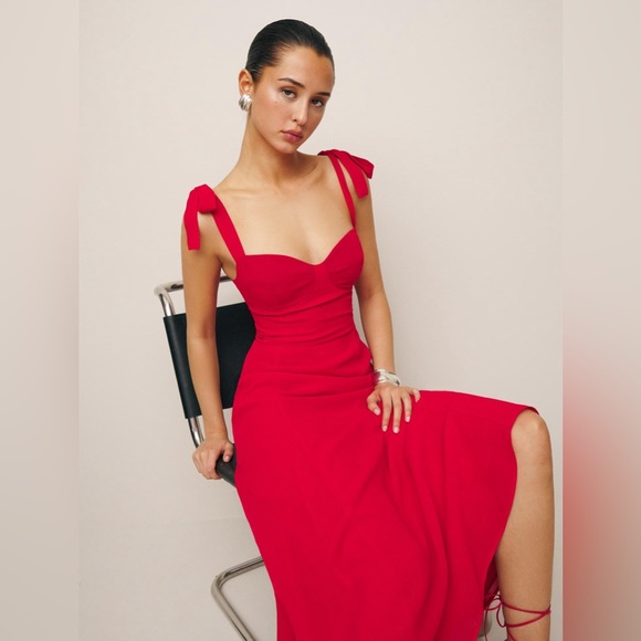 Reformation Nadira Dress in Red Sz 10 (sold out online) - Picture 2 of 7